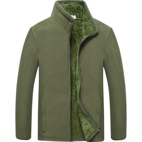 Large size polar Fleece jacket mens Autumn winter outdoor thermal fleece coat Camping & Hiking Jacket Mountaineering clothes