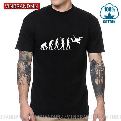 Skydiving Evolution T shirt men Skydiver Brand Clothing Parachuting Skydive Tee shirt Man Sky Diving tshirt Harajuku Fashion Tee
