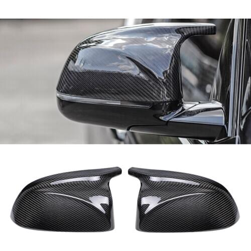 2pcs AN Carbon Fiber Side Wing Rear view Mirror Caps Cover Case Shell Replace For BMW X3 G01 X4 G02 X5 G05 X6 G06 X7 G07 2019-20