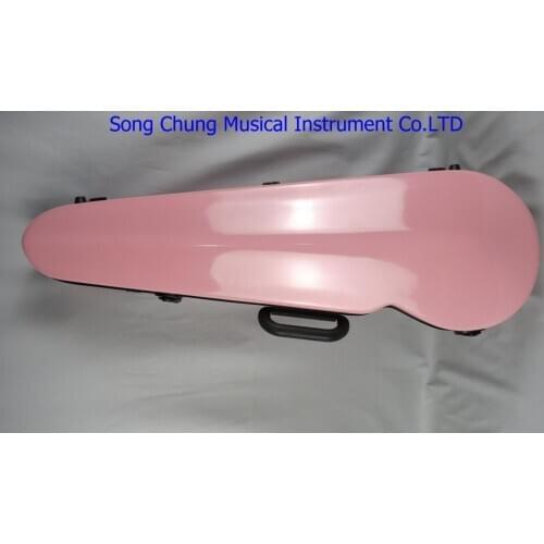 Beautiful pink glass fiber gap model violin hard case,fine workmanship