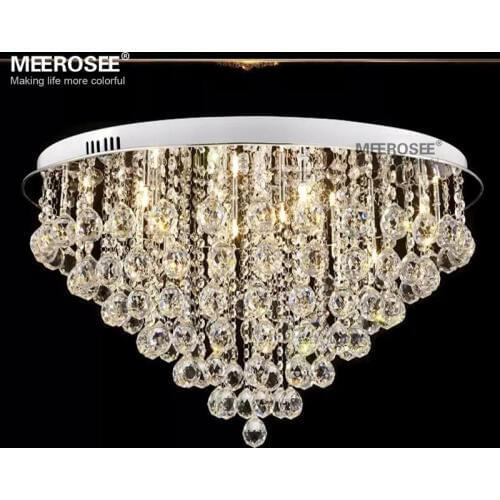 Round Crystal Chandelier Light Fitting G4 Flush Mounted Lustres de cristal Chandelier lighting for foyer Lamparas de Techo Home
