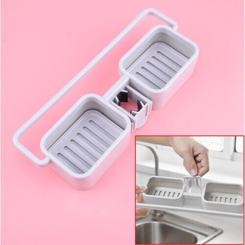 LETAOSK Grey Home Kitchen Sink Faucet Sponge Soap Cloth Drain Storage Organizer Rack Holder Shelf No Drills