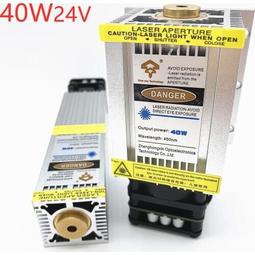 40W 24V laser head super fast engraving stainless steel and oxidized metal, blue laser module, high light transmittance