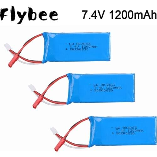 For WLtoys V353 V666 7.4V Lipo Battery 2S 1200mAh 7.4V 30C Lipo Battery For Yi zhang X6 H16 MJX X101 X102 RC Drone Accessories