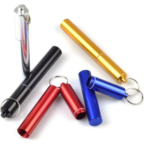 Mini Aluminum Pill Box Case Capsule Keychain Outdoor Waterproof Pocket Pill Holder Container Delicate Medicine Organizer Box