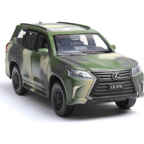 1:32 LX570 Alloy Pull Back Car Model Toy With Sound Light Diecast Metal Model Car Toy For Car Model Enthusiasts Collectors