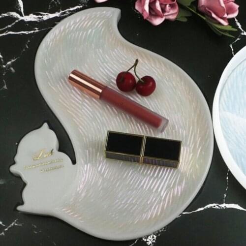 N7MF Squirrel Tail Tray Mould Coaster Epoxy Resin Mold Soap Box Home Decorations