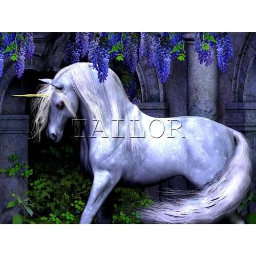 Cross stitch cuadros full square horse unicorn landscape art 5d diamond painting kit set complet embroidery dirll drawing mosaic