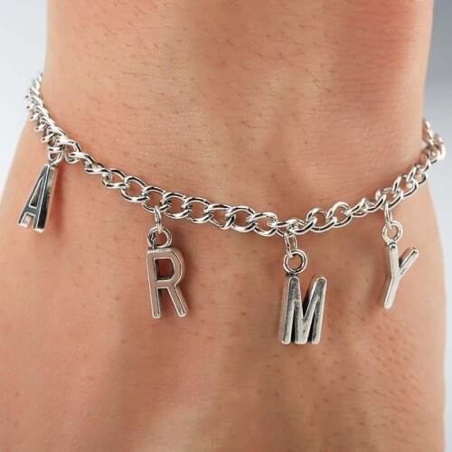 2020 new Korean BTS-122 letter ARMY bracelet men and women fashion punk bracelets banquet jewelry club gifts daily wear holiday