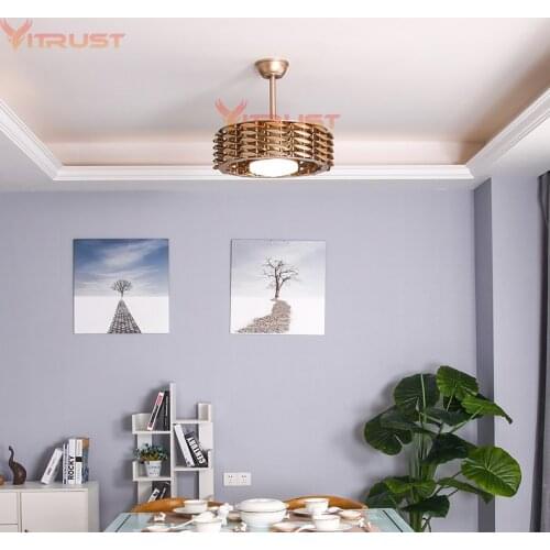 New Modern Ceiling Fan Lights no Blade DC Fan Lamp Remote Control Bedroom Dining Room Living High-end 110V 220v Ceiling Fans 48w