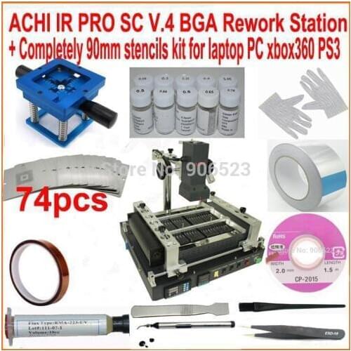 ACHI IR PRO-SC V.4 dark IR BGA rework station motherboard reballing soldering station +74pcs 90mm bga stencils 20 free gift