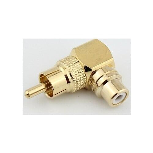 RCA Male To Right-Angle Female Converter For Gold Snake L AV Connector Lotus 90 Degrees Elbow