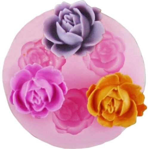 Bloom Rose Silicone Cake Mold 3D Flower Fondant Mold Cupcake Jelly Candy Chocolate Decoration Baking Tool Moulds