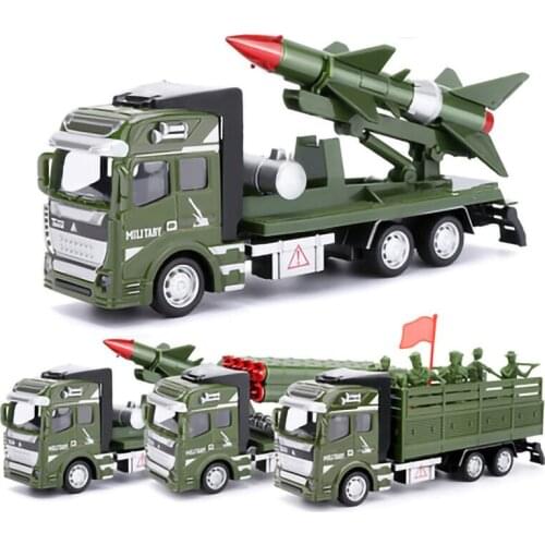 Alloy Pull back car military toy model vehicle rocket missile machine Engineering vehicle gifts for children kids boys birthday