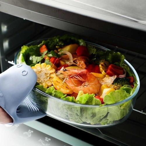 1.5/2/3L High Borosilicate Glass Fish Dish Plate Kitchen Microwave Oven Safe Heating Bowl Household Salad Food Plate Tableware