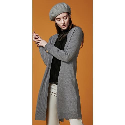 Wool viscose blend knit women fashion mid long cardigan dress sweater coat M/L 3color reretail and mix bulk negotiable
