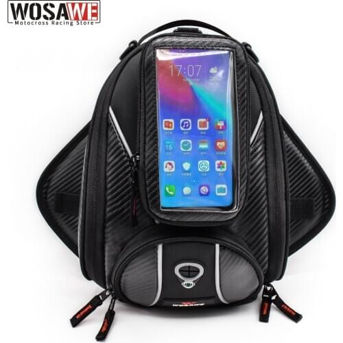 WOSAWE Waterproof Motorcycle Fuel Bag Tank Luggage MOTO Case Magnetic Suck Oil Tank Hand Bag Helmet Trunk Box Motocross Bags