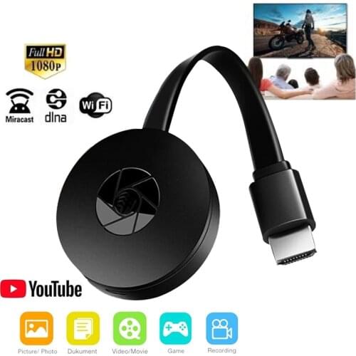 1080P WiFi TV Stick G2 Display Dongle Receiver Support YouTube HDMI-compatible Miracast For IOS Android