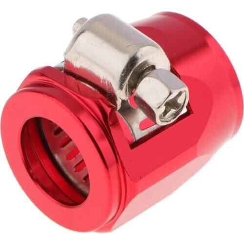 Auto Car 8AN Hose Finisher Clamp Fuel Line Hose End Fitting for Oil Water Pipe Adapter (Red)