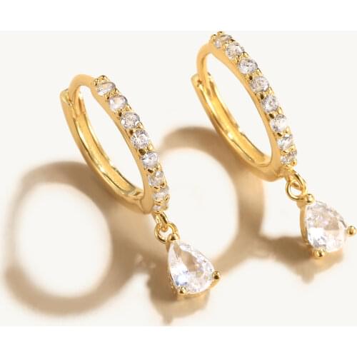 CANNER Diamond-studded Zircon Water Earrings Hoops 925 Sterling Silver Earrings For Women Silver Jewelry Violet Earring Aretes