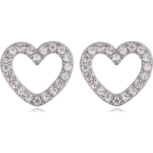 11.11 Sale Stud Earrings for Women New Heart Design With Micro Paved Zirconia CZ Jewelery Best Christmas Bijoux Gift for Women