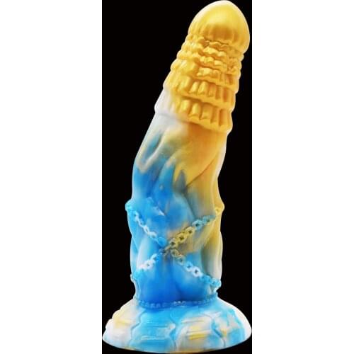 Liquid Silicone Penis Huge Alien Fantasy Dildo Suction Cup Anal Butt Plug Flower Ass Massager Sex Toy For Women Men Masturbater