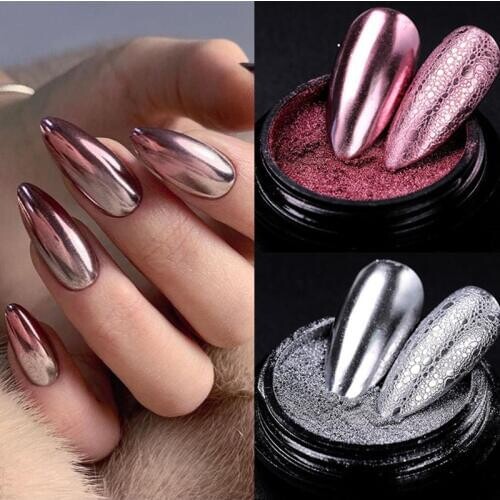 1Box Nail Mirror Glitter Powder Metallic Nail Dust Powder Metal Effect Glitter Gold Silver Nail Art UV Gel Polish Chrome Powder