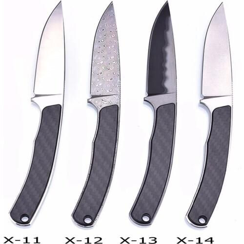 1pc Hong Kong MG origin small straight knife All-weather EDC straight knife necklace knife outdoor knife VG10 Damascus