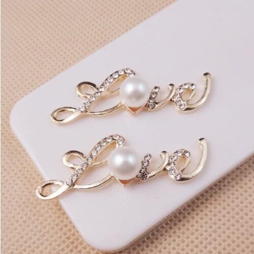 10pcs per lot 55mm*18mm Cell Phone Case DIY Charms Alloy Letter Love Decoration
