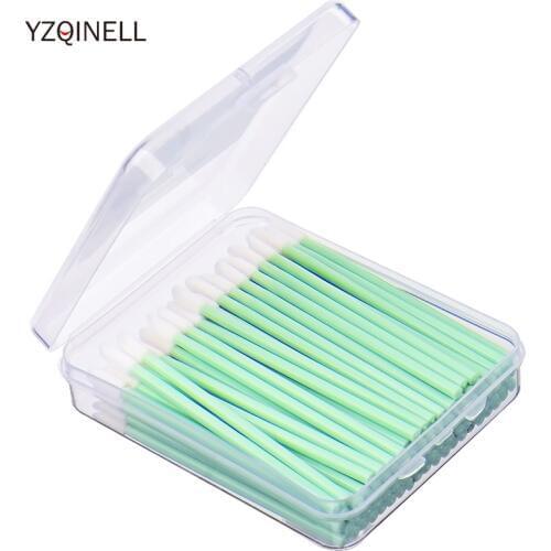 100pcs Disposable Lip Brush with Storeage Box Women Lipstick Cosmetic Brushes Gloss Wands Applicator Makeup Tools YZQINELL