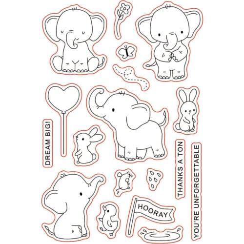 11x20 Elephant TBig ice cream ransparent Clear Stamps Silicone Seals for DIY scrapbooking photo album Card Making