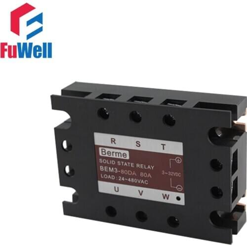 3-phase Solid State Relay SSR DC-AC 80DA