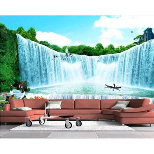 Beibehang Customized Wallpaper 3D Mural HD Water Waterfall Landscape Painting Entrance Home Decoration Painting papel de parede