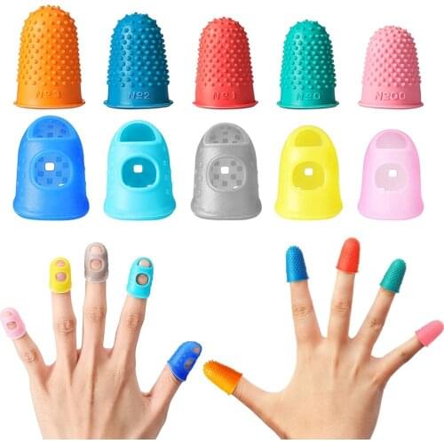 5/10Pcs Sewing Rubber Thimble Silicone Finger Protector Handmade Knitting Quilting Needles Craft Accessories DIY Sewing Tools