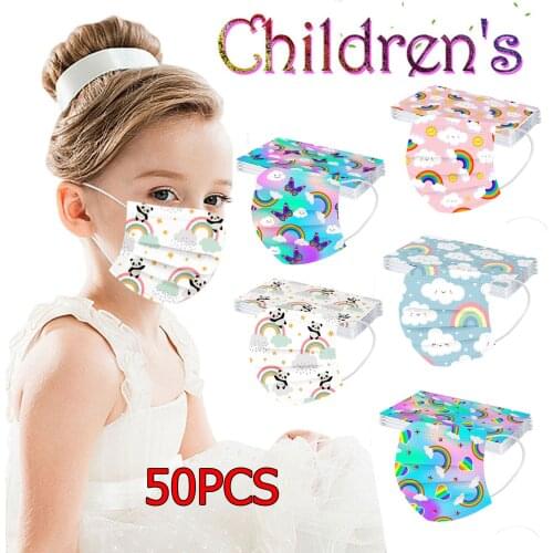 Disposable Face Mask 50pcs Skin Care Cartoon Printed Soft Masks For Kids Mascaras Faciais Beauty Face Skincare Mouth Mask