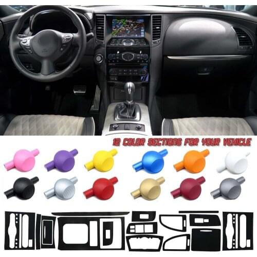 5D Gloss Carbon Fiber Vinyl Film Interior Center Console Sticker For Infiniti QX70 2009-2016