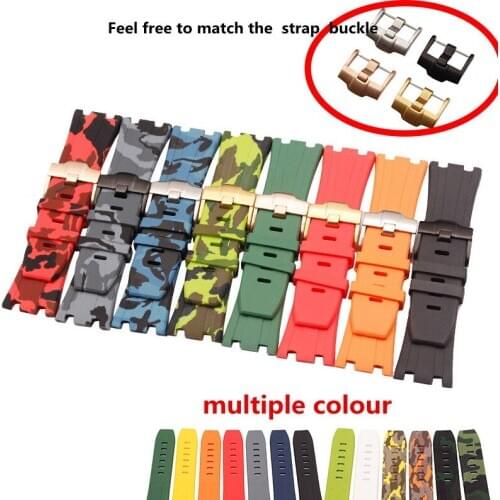 Watch accessories are suitable for AP Royal Oak series silicone strap pin buckle 28mm mens and womens straps