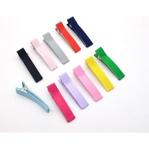 Hair alligator Hairpins Clips Accessories for Women Girl Bow Flower Hair band All Covered Ribbon 4.5CM Double Prong Barrettes