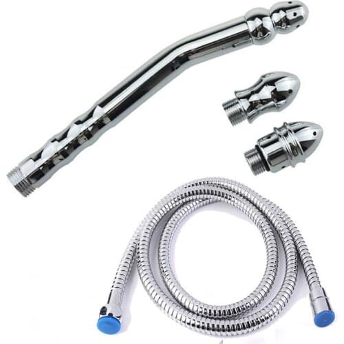 Aluminum flushing anal plug G-spot anal anal plug toy sex toys with three types of flushing enema private adult products