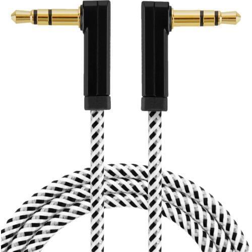 Audio Cable, Double Right Angle 3.5MM Male to Male Auxiliary Stereo Cord Compatible iPhone, Tablets, Headset, PC, Laptop