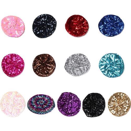 Women Autumn Spring Summer Hats Stretch Shining Sequins Berets Mix Color Party Show Advertising Caps