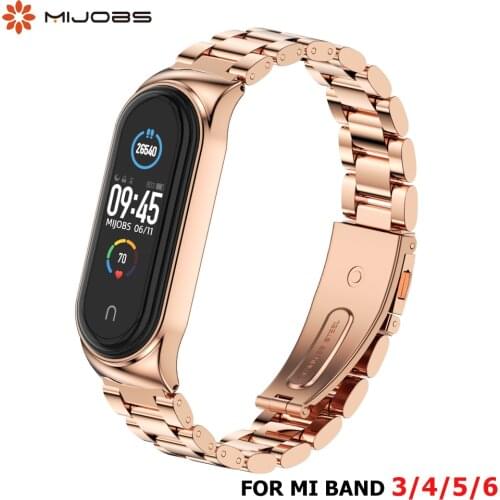 For Mi Band 6 Strap Metal Opaska Mi Band 5 Leather Bracelet On Mi Band 4 Miband 6 Wristband Correa Mi Band 3 Watch Band