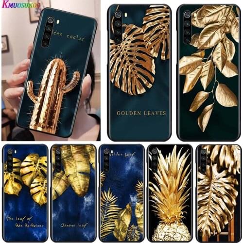 Golden Cactus Banana Leaf for OPPO Reno 2 Z 2Z 2F 3 4 5 Pro 5G 4Z 4SE 5F ACE F7 A5 A9 2020 Black Phone Case Soft Cover Shell