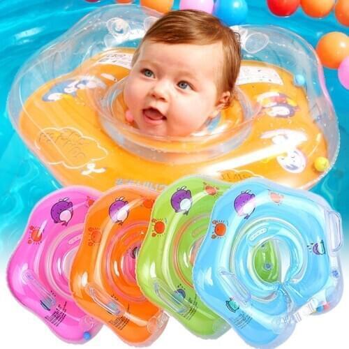 Baby Inflatable Ring Newborns Bathing Circle Baby Pools Accessories Neck Inflatable Wheels for Newborn