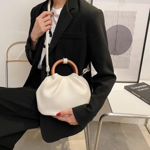 Round Shape Handle Design Soft PU Leather Crossbody Bags For Women 2021 Luxury Branded Shoulder Handbags Ladies Totes