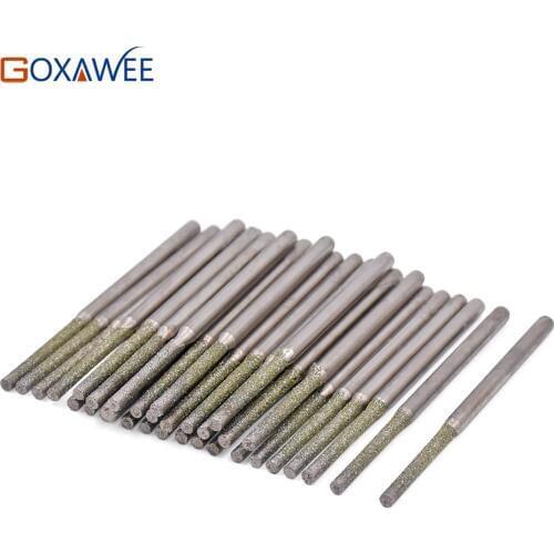 GOXAWEE 10pcs Drill Bits 0.8,1.0,1.2,1.5,1.8mm Diamond Coated Solid Diamond Drill Bits for Dremel Rotary Tools Accessories