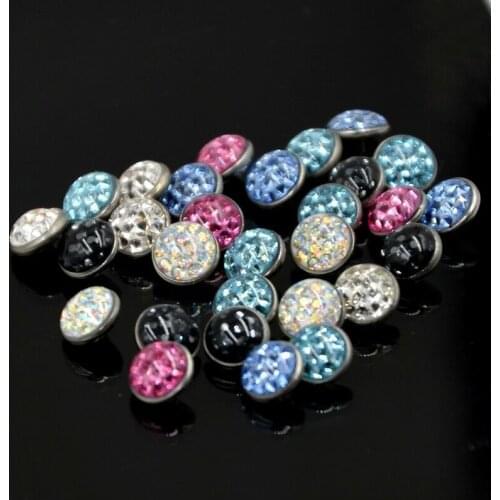 CHUANCI 1 PC Epoxy CZ Crystal Dermal Anchor Skin Diver Implants Tops Body Piercing Jewelry