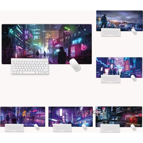 Gaming Desk Pads Laptop Mouse Mat City Pattern Cute Kawaii Mouse Pad Large Gamer Desk Mats for Office Computer Keyboard Deskpad
