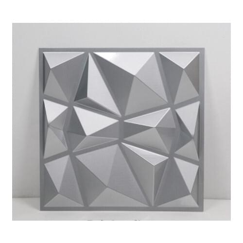 Colorful Home Pvc Space Silver Home Decor 3D Wall Panel 50*50