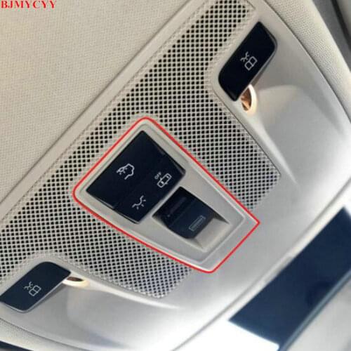 BJMYCYY reading lamp sunroof switch button ABS decorative frame for Mercedes Benz A B CLASS 12-16 CLA 14-16 GLA 15-16